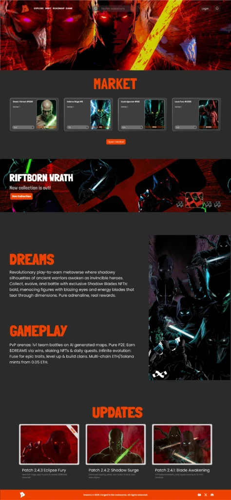 DREAMS Web design concept